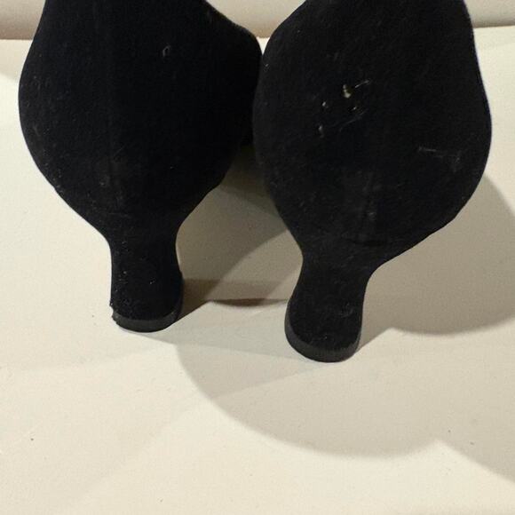 Black suede vintage 90s kitten heels - Picture 3 of 6